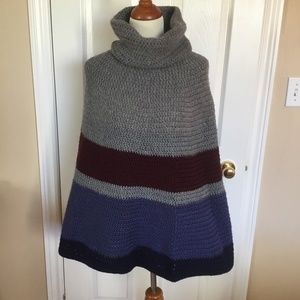 New Crocheted Cowl Neck Poncho